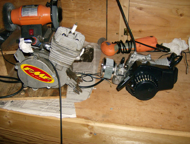 Pocket bike engine + cvt build start Motorized Bicycle Engine Kit Forum