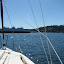Ferry crossing our bow as we leave Friday Harbor