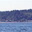 Schooner off Blakely Rock, Olympics in background