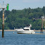 This unfortunate skipper apparently thought the water was a bit deeper over Olympia Shoal than it really was. He ran hard aground and had to wait for the tide to float him off. We took this photo from the marked channel.