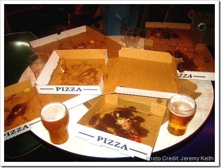 Pizza and Beer photo by Jeremy Keith