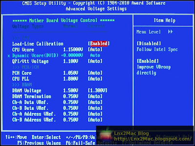 BIOS Advanced Voltage Settings