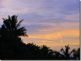 The town without lights is at least treated to a lovely sunset (click to enlarge)