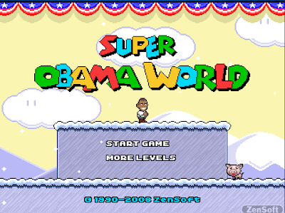 「SUPER OBAMA WORLD」オバマ次期大統領が華麗に飛びまくるスーパーマリオみたいなアクションゲーム