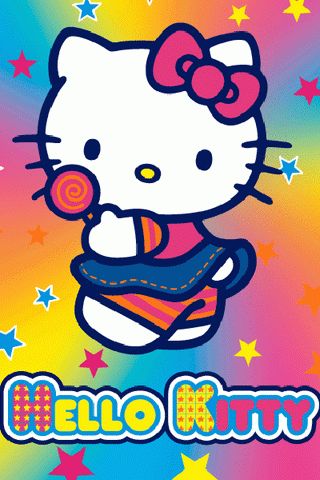 cute hello kitty wallpaper. Cute Hello Kitty On Colorful