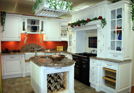 kitchen ideas with white cabinets. white cabinets red walls
