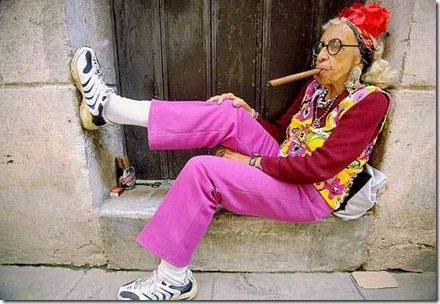 Lady Smoking CIgar