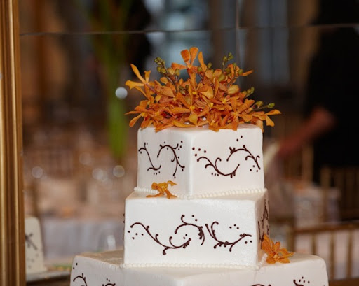  amber wedding candy bar flower in napkin orange flowers cake 3 comments