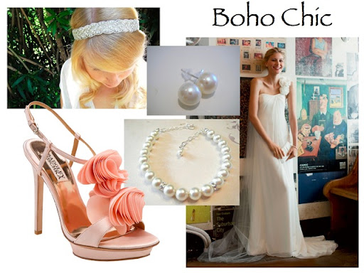 Boho Chic Gown David's Bridal 400 Shoes Badgley Mischka Randi 215