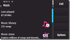 Music Main menu