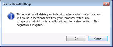 09-09-18 Outlook Not Indexing - Force Reindex by Restore to Defaults - Are You Sure