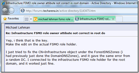 ad fsmo role research In this article we will take a look at schema master: another fsmo role that is responsible for making changes to the active directory schema. ad fsmo role research In this article we will take a look at schema master: another fsmo role that is responsible for making changes to the active directory schema.
