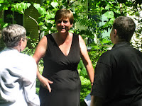 Mree, Missy, & Bucky under the trellis