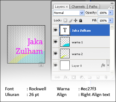 menambah teks dengan text tool