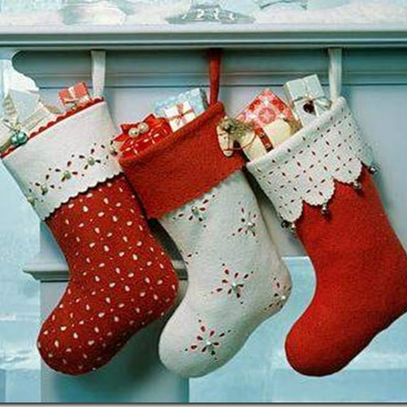 Manualidades Navidad: botas de fieltro con moldes