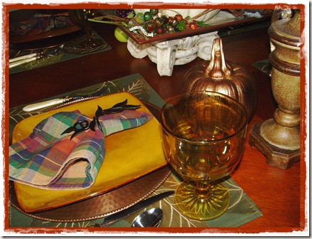 place setting brown