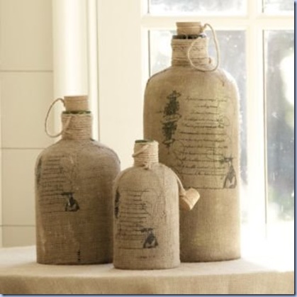 burlap jars