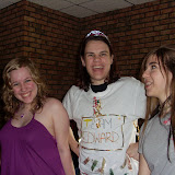 Meghan, Liam and Carly. Liam is wearing the gift shirt made by Carly and a friend.