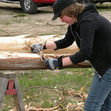 Cedar Logs and Bark Stripping