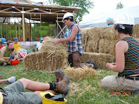 We had a fantastic day learning about what types of bales are the best. The tightest packed and driest are what a builder should be looking for. 
MVG