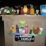 Cuervo and friend greet pholks at Barefoot Charlies entrance.