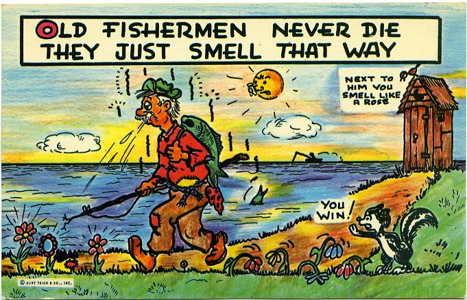 Vintage Postcard Blog More Fishing Humor