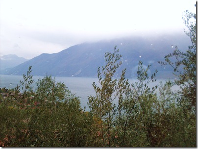 Il Garda dietro gli olivi di Villa Margherita a Limone