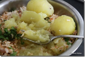 mashing potatoes