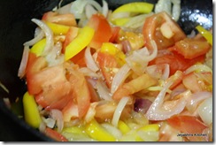 Saute onion and capsicum