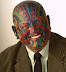Tribal tattoo - Bruce Potts is a teacher of Public Speaking at the University of New Mexico and has a full tribal face tattoo.