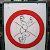 Warning sign - No fags on roller skates allowed!