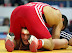 Wrestling - He doesn't look too excited.