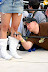 Upskirt hotness - He's gonna set it as a desktop wallpaper.