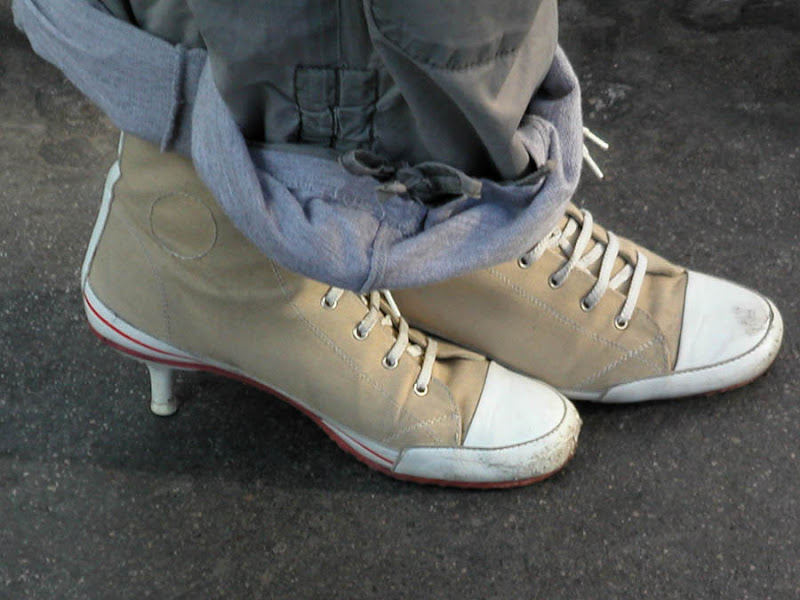 High-heeled sneakers - I don't know about you but I am quite fascinated.