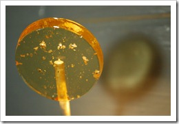 salted caramel lollipop with two light sources
