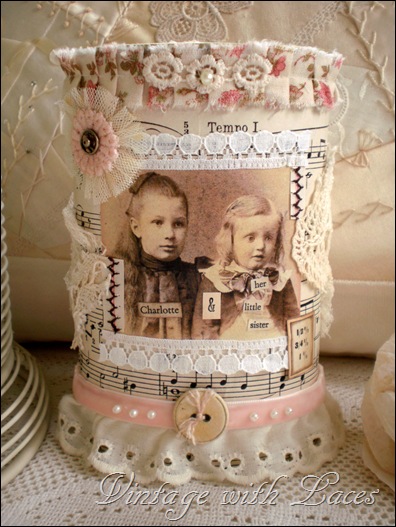 Altered Tin with vintage image by Vintage with Laces Altered Tin with vintage image by Vintage with Laces