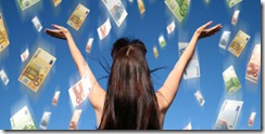 Woman with lots of money Woman with lots of money
