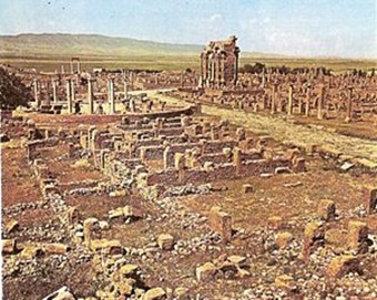 Timgad was a Roman colonial town in North Africa founded by the Emperor Trajan around 100 AD. The ruins are noteworthy for being one of the best extant examples of the grid plan as used in Roman city planning.