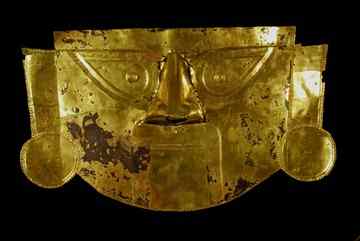 A Gold Funeral Mask from the Sican Culture of Peru (800BC-1350AC). This work of art is part of an exhibition entitled 'The Incas' Gold' that opens to the public on 10 September 2010 until 6 February 2011. 