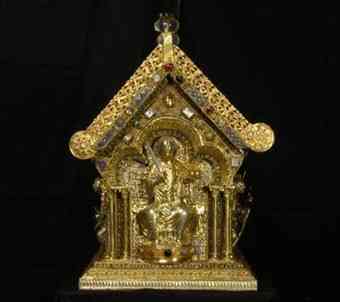With a wooden core, the Reliquary of St. Maurus is encased in gilded silver. Its assorted gems, carvings and reliefs place it among the Czech Republic's most-prized artifacts.