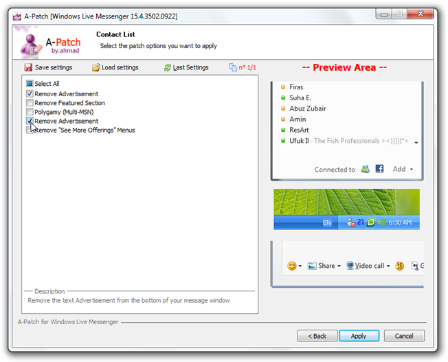 A-Patch [Windows Live Messenger 15.4.3502.0922]