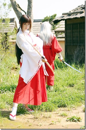 inuyasha cosplay - kikyo and inuyasha