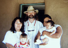 In my 30s, with a family I befriended at Taos Pueblo