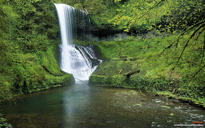 click to download free best desktop wallpaper - Middle Falls Silver Creek Falls Oregon