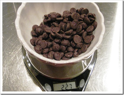chocolate for ganache on sacles