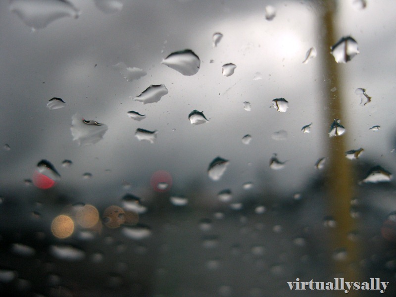 rain drops on the windscreen