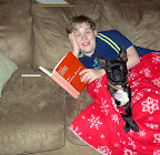Sam studying Latin with Kirby