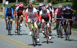 Racers compete in the Sunday Criterium of the Joe Martin Stage Race on May 9, 2010, in Fayetteville, Arkansas.