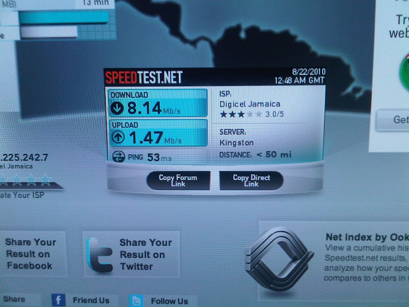 Speed on Digicel 4G