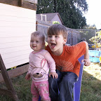Playing in the backyard